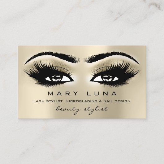 Carte De Visite Maquillage sourcils Parties scintillant yeux métal (Devant)
