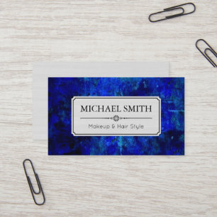 Carte De Visite Maquillage Style cheveux bleu moderne Abstrait