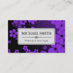 Carte De Visite Maquillage Style Cheveux Moderne Rétro Motif Flora