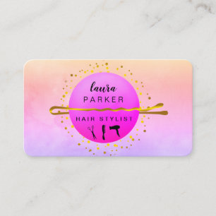 Carte De Visite Maquillage Stylo Cheveux Artiste Salon Teal Blue R