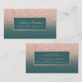 Carte De Visite Maquillage turquoise d'ombre de faux de parties (Devant / Derrière)