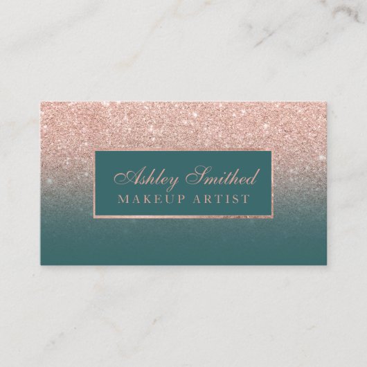 Carte De Visite Maquillage turquoise d'ombre de faux de parties (Devant)