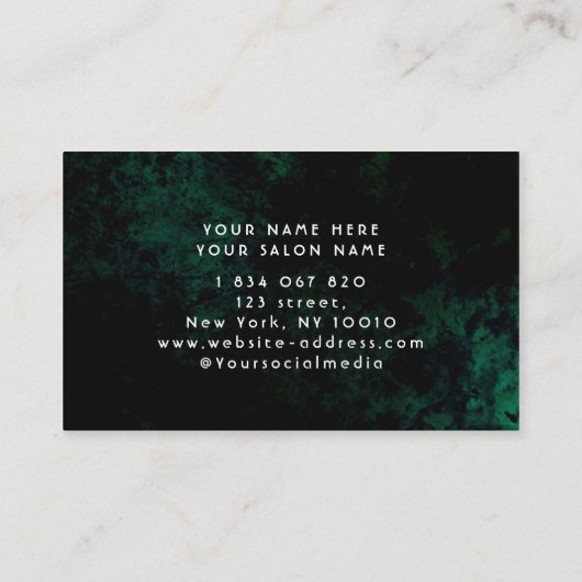 Carte De Visite Maquillage vert néon (Dos)