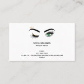 Carte De Visite Maquillage Wink Eye Green Beauté Salon Lash Extens (Dos)
