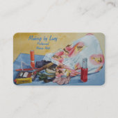 Carte De Visite maquiller artiste design rétro maquiller sac beaut (Devant)