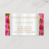 Carte De Visite Maquilleur avec les lèvres et les fleurs roses (Dos)