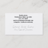 Carte De Visite Maquilleur, beauté, soins de la peau (Dos)