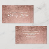 Carte De Visite Maquilleur chic d'or rose simple moderne de faux (Devant / Derrière)