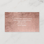 Carte De Visite Maquilleur chic d'or rose simple moderne de faux (Dos)