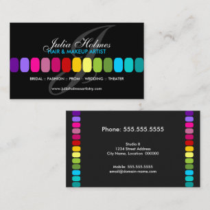 Carte De Visite Maquilleur coloré avec le monogramme