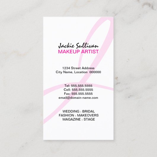 Carte De Visite Maquilleur coloré de remous (Dos)