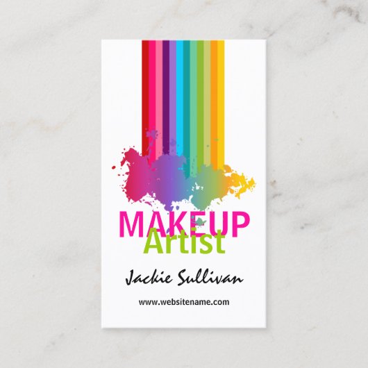 Carte De Visite Maquilleur coloré d'éclaboussure (Devant)