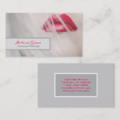 Carte De Visite maquilleur Cosmetologue Lèvres rouges Coiffeur (Devant / Derrière)