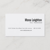 Carte De Visite Maquilleur de coiffeur de technicien d'ongle (Dos)