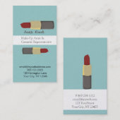 Carte De Visite Maquilleur de cosmétique de rouges à lèvres du (Devant / Derrière)