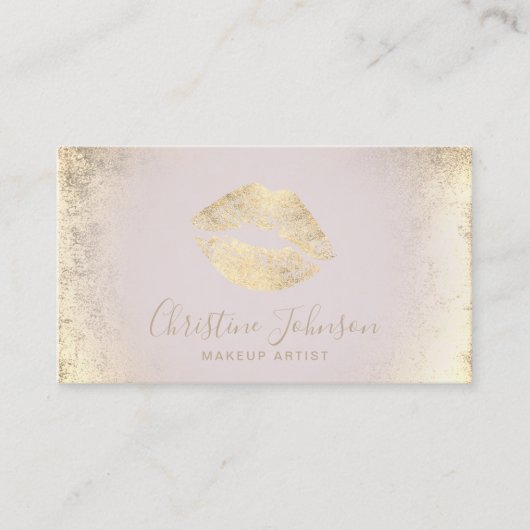 Carte De Visite maquilleur de lèvres en feuille d'or (Devant)