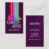 Carte De Visite Maquilleur d'éclaboussure de couleur (Devant / Derrière)