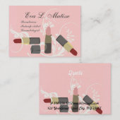 Carte De Visite Maquilleur élégant moderne de Muc de mode de rouge (Devant / Derrière)