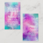 Carte De Visite Maquilleur en pastel de nébuleuse d'aquarelle (Devant / Derrière)
