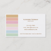 Carte De Visite maquilleur en pastel de palette de couleur fine (Dos)