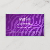 Carte De Visite Maquilleur impertinent de zèbre (Dos)