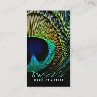 Carte De Visite Maquilleur Macro Plume de Paon Iridescent