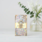 Carte De Visite Maquilleur Moderne Code QR Strass Holographique (Debout devant)