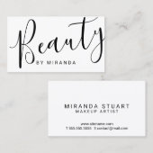 Carte De Visite Maquilleur noir et blanc moderne professionnel (Devant / Derrière)