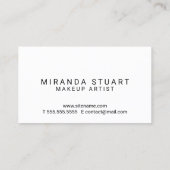 Carte De Visite Maquilleur noir et blanc moderne professionnel (Dos)