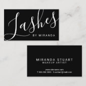 Carte De Visite Maquilleur noir et blanc moderne professionnel (Devant / Derrière)