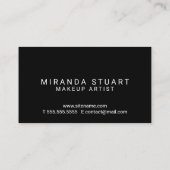 Carte De Visite Maquilleur noir et blanc moderne professionnel (Dos)