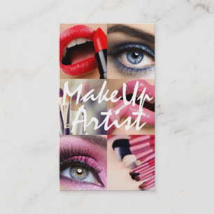 Carte De Visite Maquilleur Pinceaux Yeux Lèvres, Cosmétologie, Sal