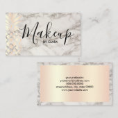 Carte De Visite Maquilleur rose de marbre d'ananas d'or d'en (Devant / Derrière)