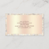 Carte De Visite Maquilleur rose de marbre d'ananas d'or d'en (Dos)