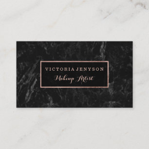 Carte De Visite Maquilleur rose de marbre de cadre d'or de faux