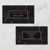 Carte De Visite Maquilleur rose de marbre de cadre d'or de faux (Devant / Derrière)