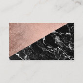 Carte De Visite Maquilleur rose de marbre de noir d'or de faux (Dos)