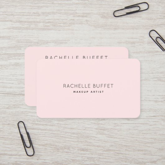 Carte De Visite Maquilleur rose simplement élégant (Devant/Arrière en situation)