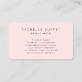 Carte De Visite Maquilleur rose simplement élégant (Dos)