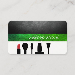 Carte De Visite Maquilleur / Trousse de maquillage / Vert
