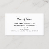 Carte De Visite Maquilleuse Arc Rose (Dos)