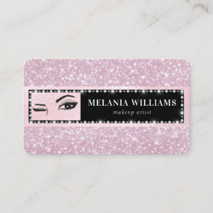 Carte De Visite Maquilleuse Artistique Tendance Rose Gold Pailleté
