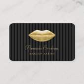 Carte De Visite Maquilleuse Black Gold Lips (Devant)