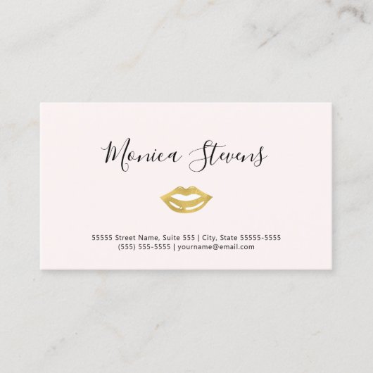 Carte De Visite Maquilleuse Blush Gold (Devant)