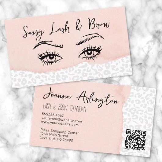 Carte De Visite Maquilleuse Blush Pink Lash