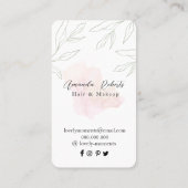Carte De Visite Maquilleuse Chic Beauté Naturelle (Dos)