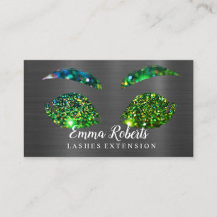 Carte De Visite Maquilleuse Cils Faux Cils Paillettes Gouttes Rose