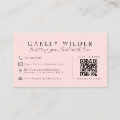 Carte De Visite Maquilleuse Code QR Rose (Dos)
