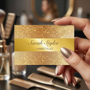 Carte De Visite Maquilleuse Coiffeuse Glam Or Paillettes Étoiles