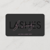 Carte De Visite Maquilleuse des cils Code QR rose noir IG (Devant)